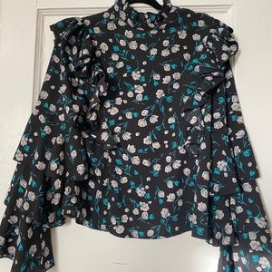 ASOS garden party ruffle sleeve blouse